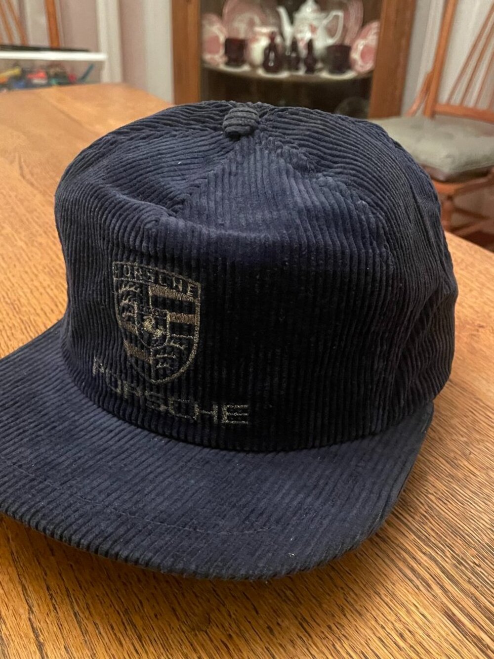 Vintage Porsche Blue Corduroy Snapback Baseball Hat Cap by Team Accessories